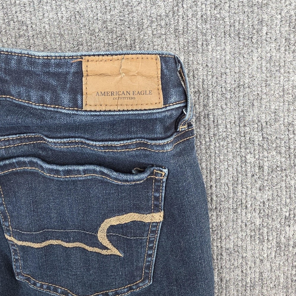 American Eagle Jeans Womens 2 Blue Super Stretch Jegging Medium Wash Low Rise - Picture 3 of 11